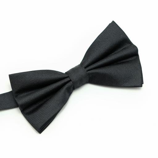Black Silk Fine Textured Bow Tie (Self tie or Pre tied)